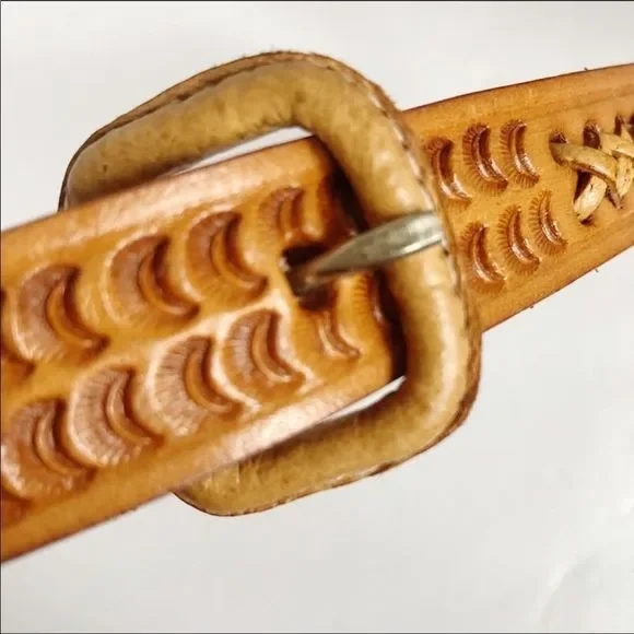 Tooled Leather Belt - Picture 5 of 9